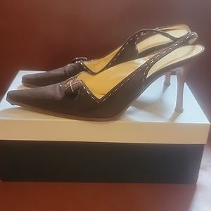 Giuseppe Zanotti Brown Suede High Heel slingbacks